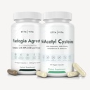 Etta Vita Fadogia Agrestis 600mg + N-acétyl Cysteine 600mg Bundle, 3X Absorbance avec BioPerine et HP-β- CD dans Fadogia Agrestis, supplément NAC avec Quercetine, Thistle de lait, Molybdène et Sélénium