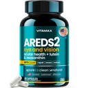 AREDS 2 Vitamines oculaires - Lutéine, Zeaxanthine, Bilberry, Astaxanthine Mineral Vision Supplement - Supporte la souche oculaire, les yeux secs, la pression et la santé de la vision - Fabriqué aux États-Unis - 60ct