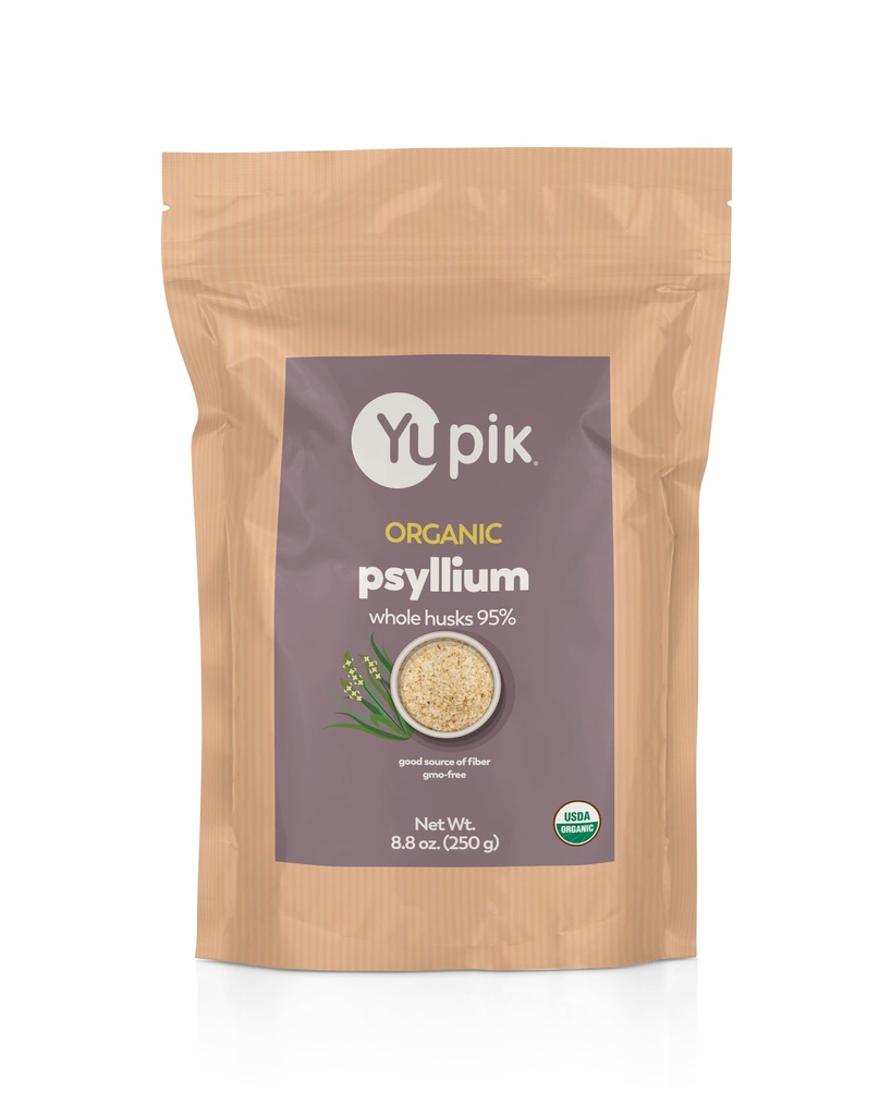 Psylium de musc entier biologique de Yupik 8,8 Oz (paquet de 6), 95% de pureté, fibre soluble, USDA certifié, non-OGM, casher, sans gluten, sans sucre et sans gras, sans saveur, à base végétale