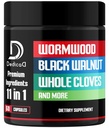 Wormwood Capsules Supplement - Extrait de noyer noir, cloves, curcuma, pomme, Berberine HCl & More - 11 ingrédients combinés pour système immunitaire, gestion du corps - 60 capsules