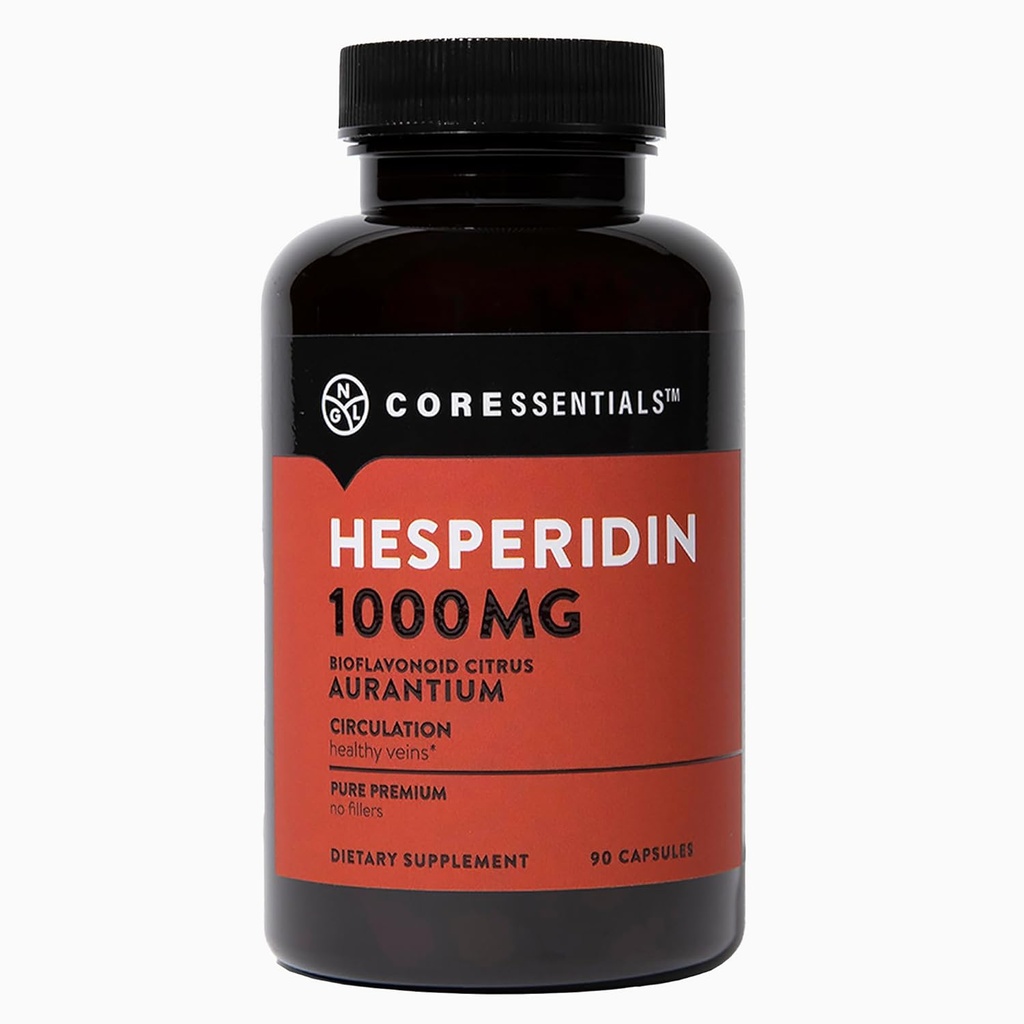 Hespéridin 1000mg - 100% Ingrédient pur pas de mélanges ou additifs pour la circulation sanguine, la santé des veines des jambes, la garantie de pureté 90 Capsules