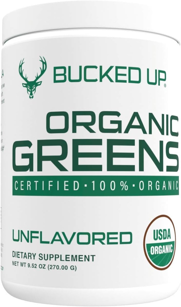 Greens Superfood Poudre non aromatisée : 8 Verts mixtes les plus essentiels Certifié 100% biologique : Chlorella, épinards, Kale, Spiruline, Alfalfa, Brocoli, Blé Herbe et Orge Herbe.