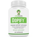 VitaMonk Dopify Dopamine Supplément Booster Dopamine avec Monophosphate d'Uridine, Mucuna Pruriens, L-Theanine, Tyrosine et plus - Pas de filature artificielle, juste Brain Food - 60 Capsules