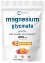 Magnesium Powder, 12oz (56 Servings) | Magnesium Glycinate Powder | Sweet Peach Ring Flavored | Sleep, Muscle, Heart & Nerve Health Support | Easily Absorbed | Non-GMO, Vegan, Sugar Free