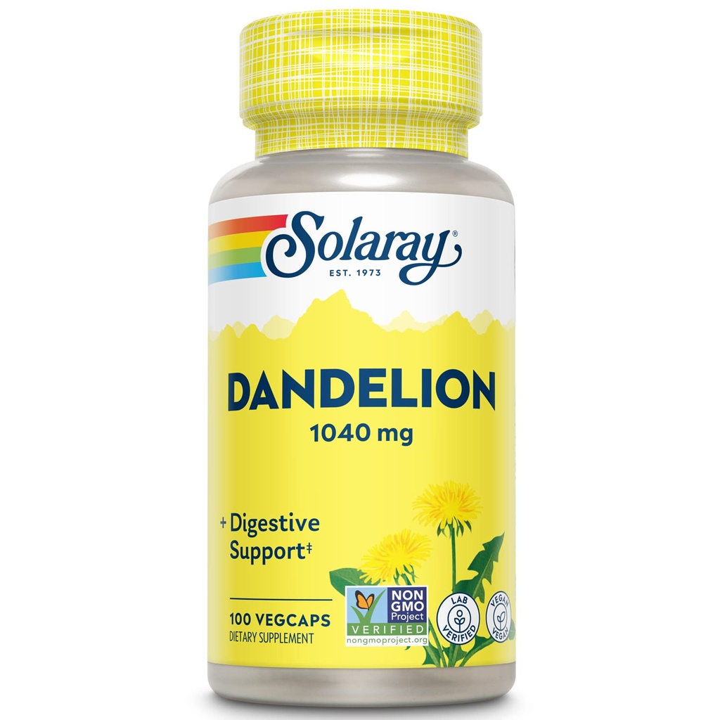 SOLARAY Dandelion Racine de foie, de rein, de digestion et d'équilibre de l'eau en bonne santé.