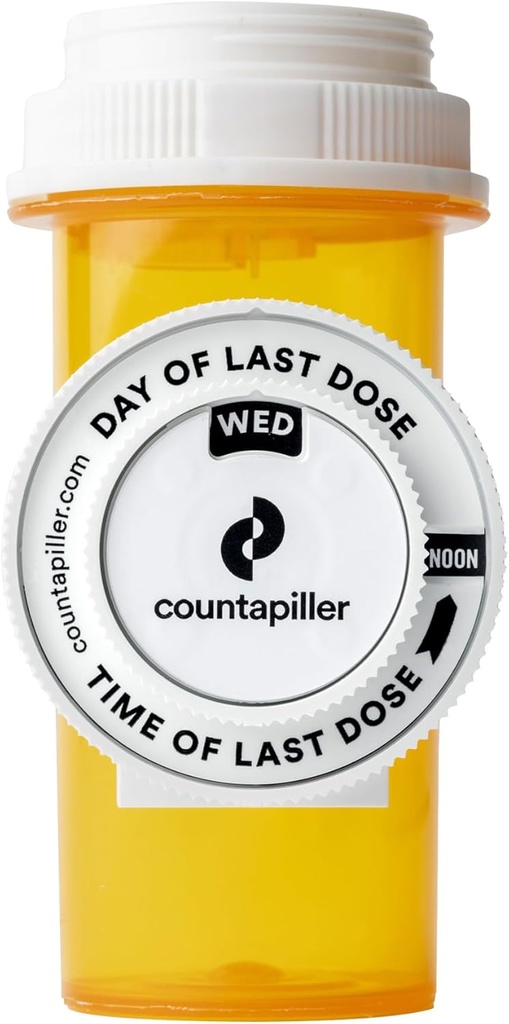 Dose Time Tracker - Prise en charge des médicaments - Rappel de l'organisateur des médicaments - AM/PM - Rappel de la posologie tous les jours et les heures - Pill Tracker - Fabriqué au Texas (White)