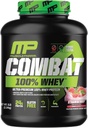 MusclePharm Combat 100% poudre de protéines de lactosérum, crème de fraise, récupération rapide et gain musculaire avec l'isolat de protéines de lactosérum, poudre de protéines haute pour les femmes et les hommes, sans gluten, 5 lb, 70 portions