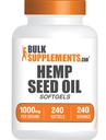 BulkSupplements.com Huile de chanvre softgels - supplément Oméga 3, supplément à base de plantes, huile de chanvre 1000mg - sans gluten, 1 softgel par portion, 240 Nombre (paquet de 1)