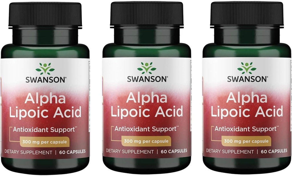 Acide alpha de Swanson - Supplément d'activité antioxydante - 300 mg 60 Capsules (3 Pack)