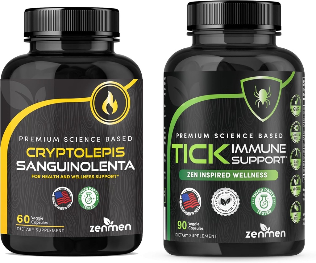 Zenmen Immune Support Bundle: Tick Immune Support and Cryptolepis Sanguinolenta Capsules