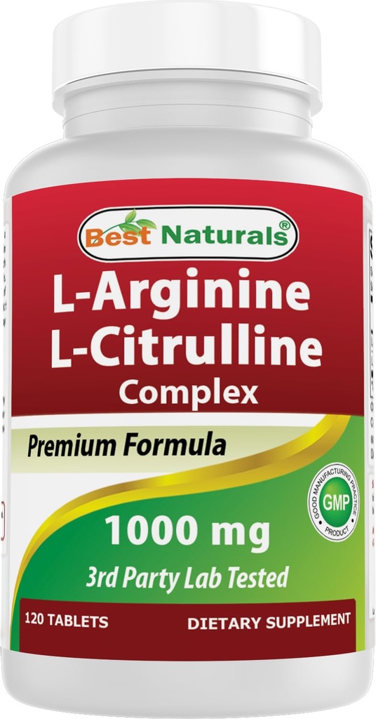 Meilleures naturelles Arginine Citruline Complexe 1000 Mg 120 Comprimés