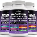 Nouveau supplément de magnésium de l'ÂGE -Citrate de glycine puissant Oxyde de malate Taurate d'Aspartate de gluconate Orotate et de Mag Chlorure Manganèse Bone Santé et force osseuse, soutien articulaire - 270 Compte