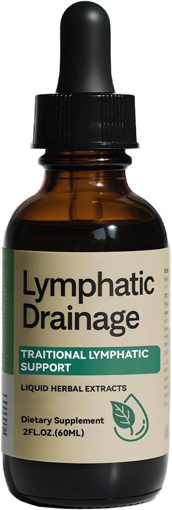 Lymphatic Drainage Drops, 2000mg Herbal Blend with Elderberry & Echinacea Dandelion，– Supports Lymphatic Drainage, Immune System & Detox 2 fl oz (1pcs)