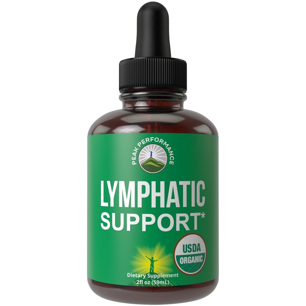 USDA Organic Lymphatic Drainage Drops. Sugar Free, Tasty 6-in-1 Lymph System Support for Detox, Cleanse. Vegan Supplement with Astragalus, Echinacea, Red Clover, Cleavers Herb, Licorice & Burdock Root