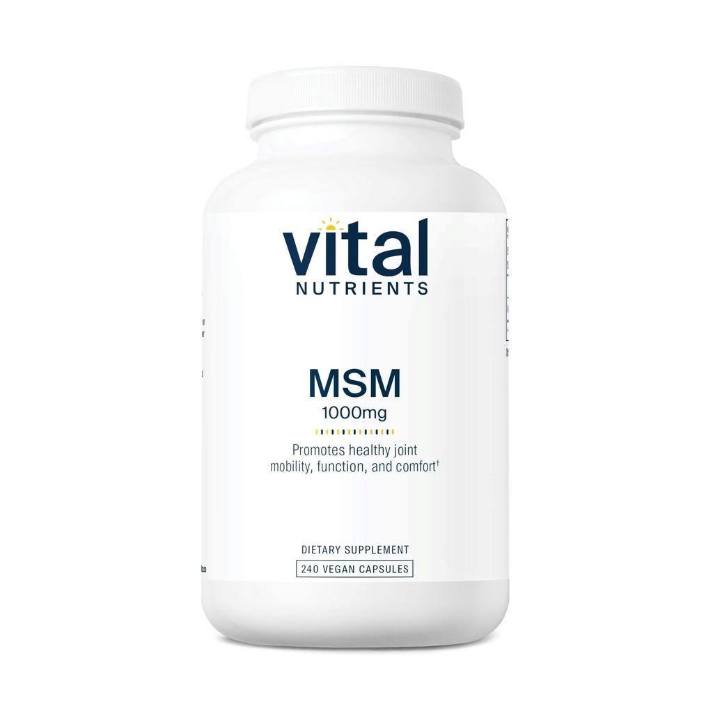 Nutriments vitaux - MSM 1000 mg - Forme naturelle de soufre organique - 240 capsules