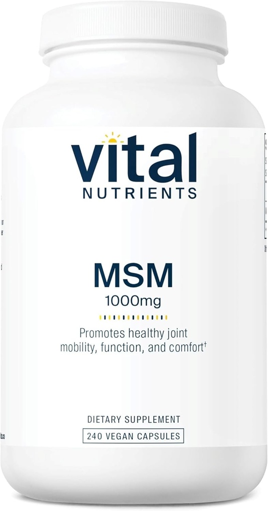 Nutriments vitaux - MSM 1000 mg - Forme naturelle de soufre organique - 240 capsules