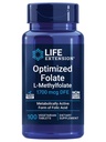 Prolongation de vie Folate optimisé – L-méthylfolate – Soutien du cœur et du cerveau, Niveaux homocysténiques sains – Non-OGM, sans gluten, végétarien – 1700 mcg DFE, 100 comprimés végétariens