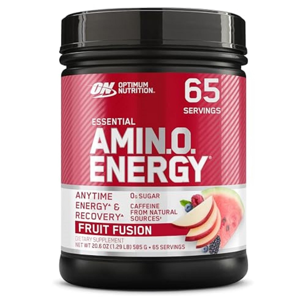 Optimum Nutrition Amino Energy - Pre Workout with Green Tea, BCAA, Amino Acids, Keto Friendly, Green Coffee Extract, Energy Powder - Fruit Fusion, 65 Servings (Packaging May Vary)