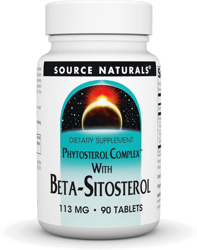 Source Naturals Complexe de Phytostérol avec Beta-Sitostérol, soutient les taux de cholestérol sains*, 113 mg - 90 comprimés