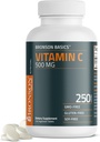 Bronson Vitamine C 500 MG soutient un système immunitaire sain et une protection antioxydante, non-OGM, 250 comprimés végétariens