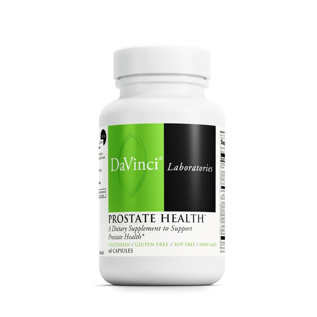 DAVINCI Labs Prostate Health - Aide à soutenir la santé de la prostate, de l'urine et des hommes avec Saw Palmetto, Zinc, Extrait de thé vert et plus* - 60 capsules végétariennes (30 portions)