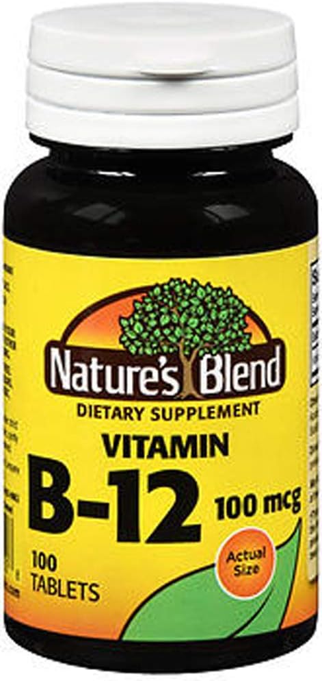 Mélange naturel vitamine B12 100 mcg Comprimés - 100 ct, boîte de 2