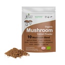 Poudre d'extrait de champignons - puissant mélange 10, Lions biologique Mane, Cordyceps, Reishi, Shiitake, Turquie Tail Champignons Nootropic Cerveau Supplément pour l'énergie, Calme, Focus & Immune System Booster