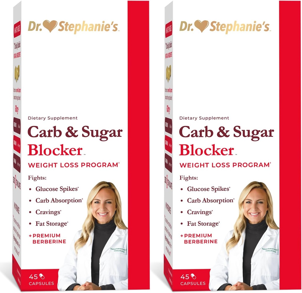 Dr Stephanie repas carbure et sucre bloqueur - réduire les glucides et sucres digérés, sans stimulant (2 paquets)