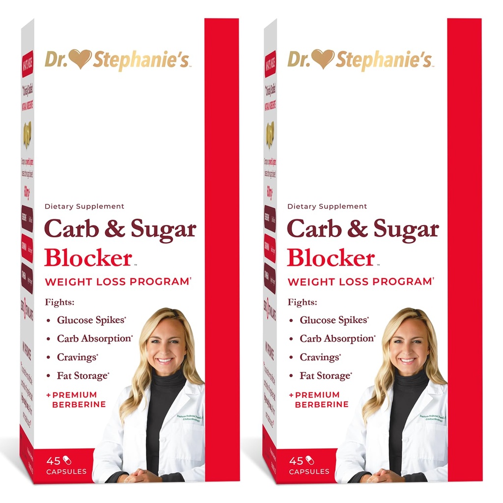 Dr Stephanie repas carbure et sucre bloqueur - réduire les glucides et sucres digérés, sans stimulant (2 paquets)