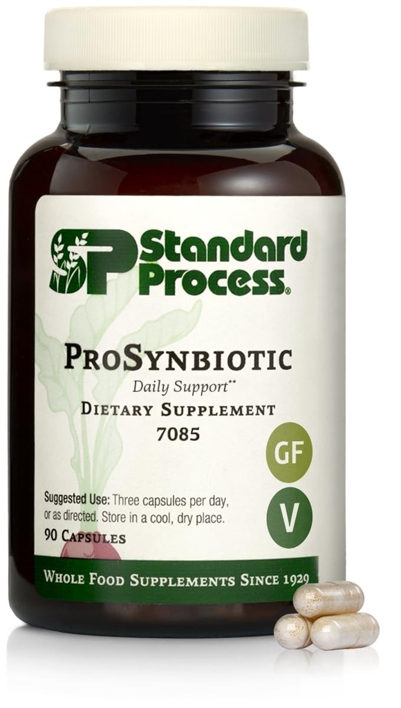 Procédé standard ProSynbiotique - Alimentation entière Bowel, soutien immunitaire, digestion et santé digestive avec Bifidobacterium, Chicory Root, Lactobacillus Acidophilus et Inulin - Végétarien - 90 Capsules