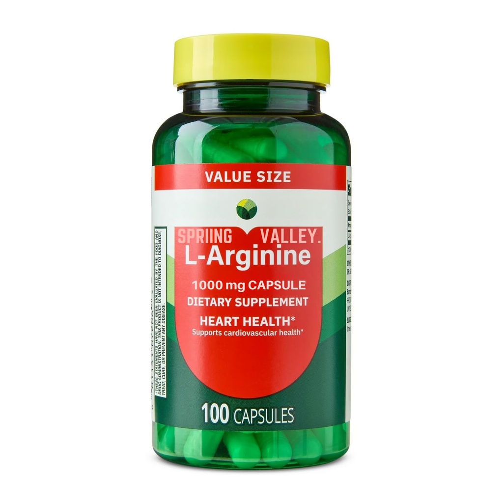 L-Arginine 1000 Mg 100 Capsules L Arginine, Larginine, L Arginina - 1000 Mg 100 Capsules (paquet de 1)