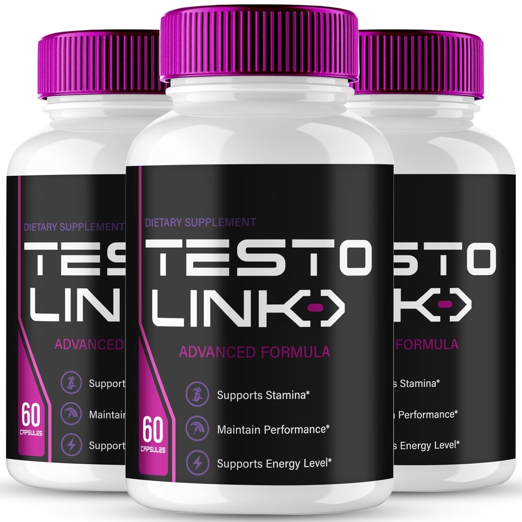 Testo Link Capsules, Official TestoLink Supplement Pills - Maximum Strength, All Natural Formula for Energy, Stamina and Performance, Premium Testo Link Health Pills Reviews (3 Pack)