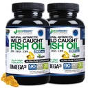 (Pack of 2) Naturel Antarctique Sauvage pris Omega 3 Huile de poisson DPA-EPA-DHA Supplément 2 900 Milligrammes Triple Strength Ultra pur Concentré SoftGels - Pas de Burps Dégustation de poisson