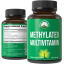 Multivitamine méthylée + supplément complexe B méthylé. Avec la triméthylglycine (TMG), le méthylfolate de L, le méthyl B12 + B1 + B2 + B6 Vitamines + Choline. MTHFR Supplément pour les femmes et les hommes.