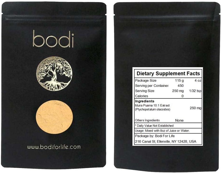 bodi : Muira Puama Powder | 4oz to 5lb | 100% Pure Natural Hand Crafted (4 oz)