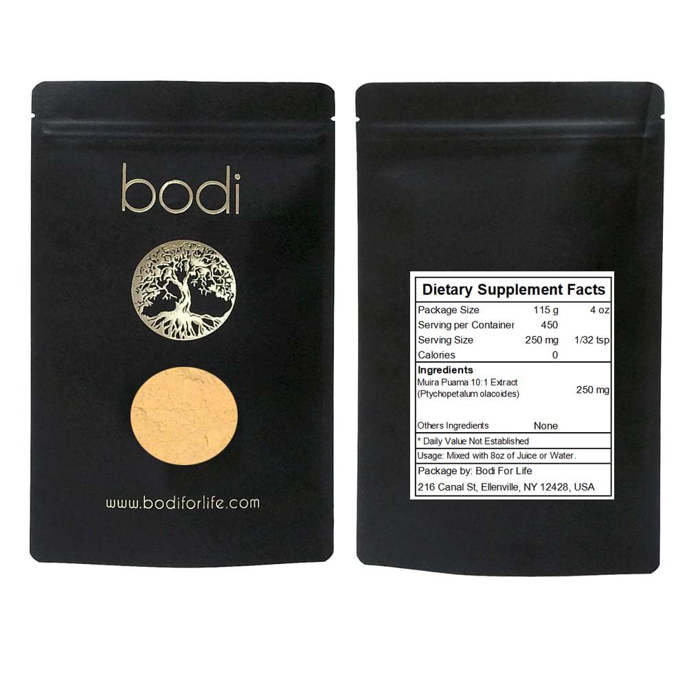 bodi : Poudre Muira Puama de 4 oz à 5 lb de 4 oz 100% pure naturelle faite à la main (4 oz)