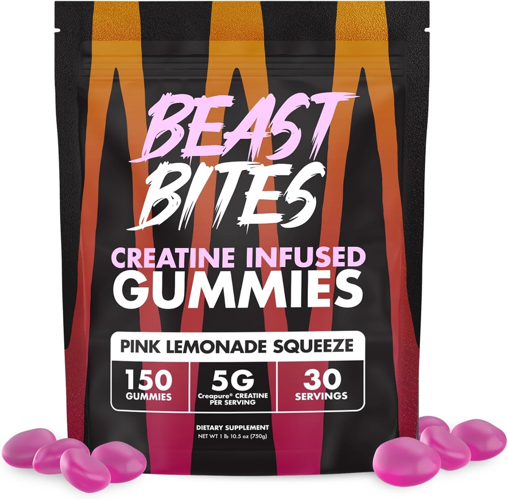 BITES DE BEST - Gommies infusées de créatine - 5g Creapure Creatine Monohydrate par portion - NSF certifié pour le sport - 30 portions