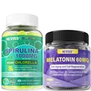 NEVISS Melatonin, Organic Spirulina & Chlorella Gummies, 3Pack
