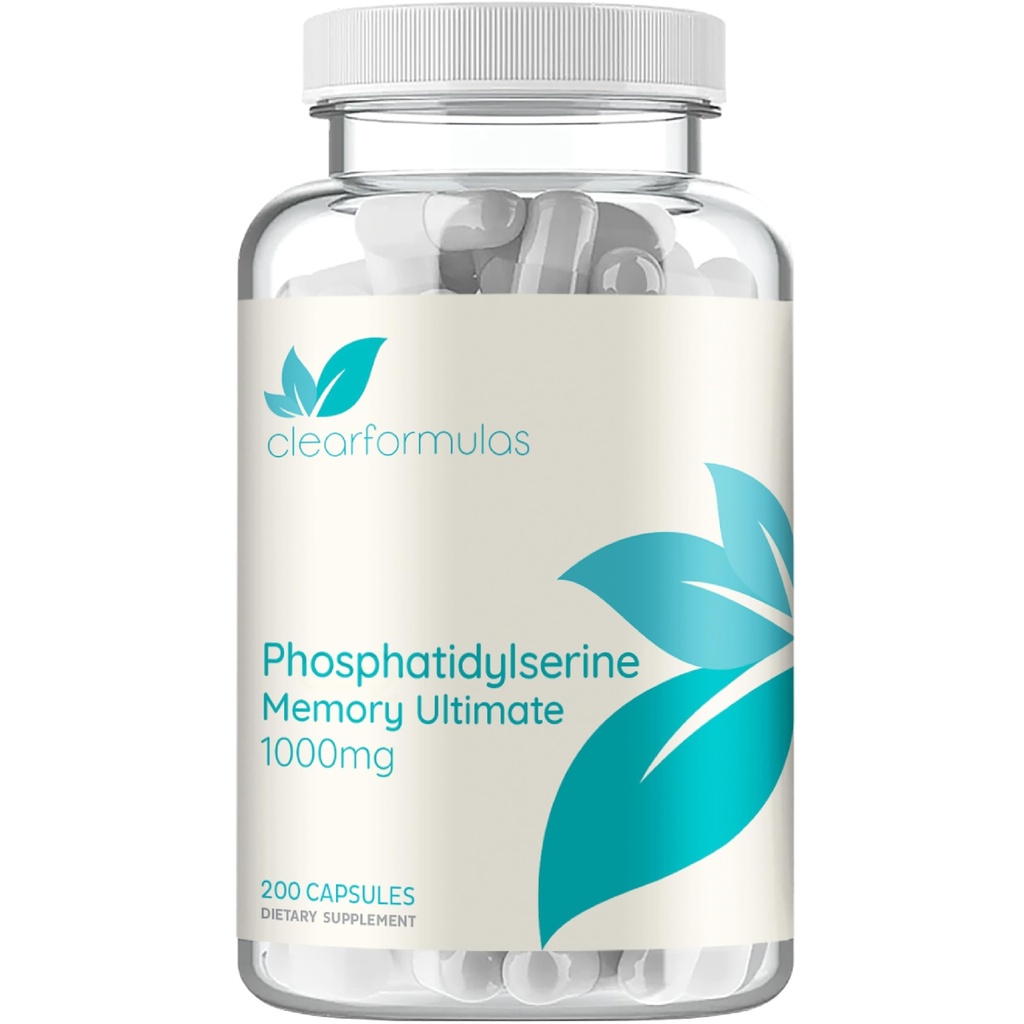 Phosphatidylsérine Nootropics Supplément de soutien au cerveau - Supplément de mémoire avancé pour le soutien de la fonction cérébrale avec DMAE Gotu Kola et Ginkgo Biloba - Vegan non-OGM et fabriqué aux États-Unis (60+ services)