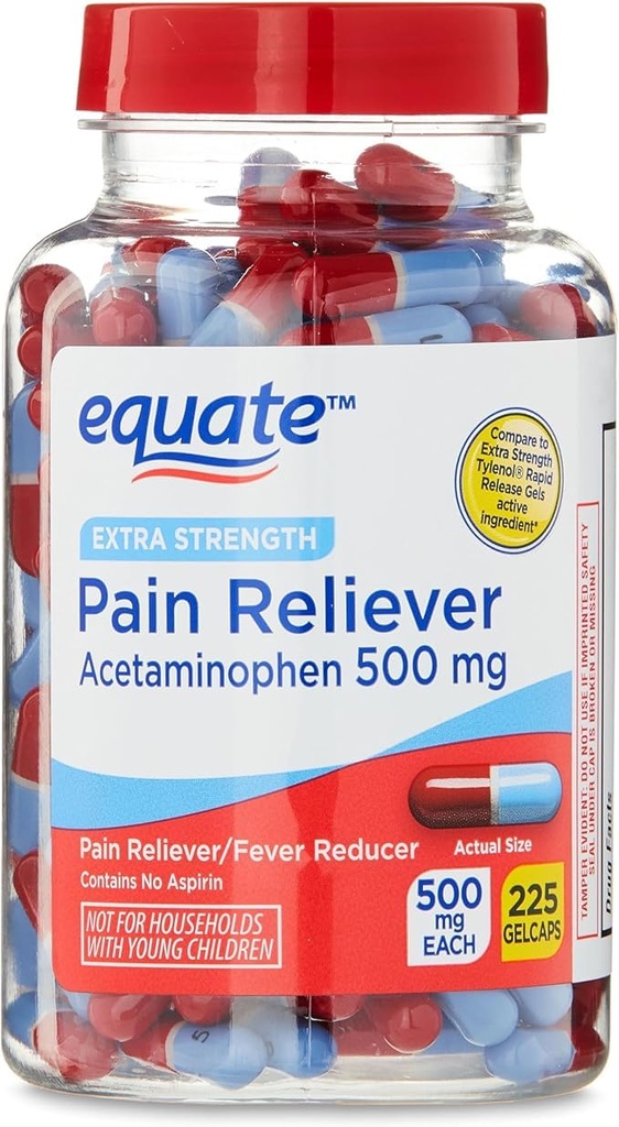 Acétaminophène extra-résistant 500mg Gelcaps - 225 Nombre (paquet de 1)