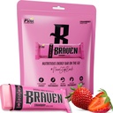 Barres d'énergie à la fraise de Braven Bar (1,59 oz, paquet de 10) – Alternative d'égratignures d'énergie avec 5g de protéines – Snacks on-the-Go pour la course, la randonnée et les sports - Snacks sans gluten - Barres de protéines
