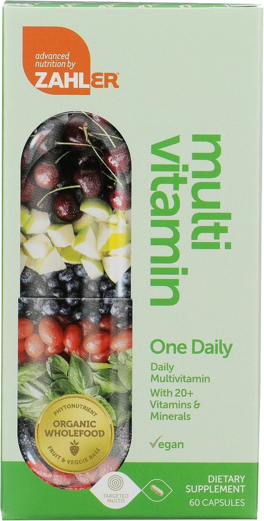 Zahler - One Daily Vegan Multivitamins for Women & Men (60 Count) Kosher Multivitamin - Essential Vitamins & Minerals with Whole Food Spectra Blend - Vegetarian and Vegan Vitamins for Adults