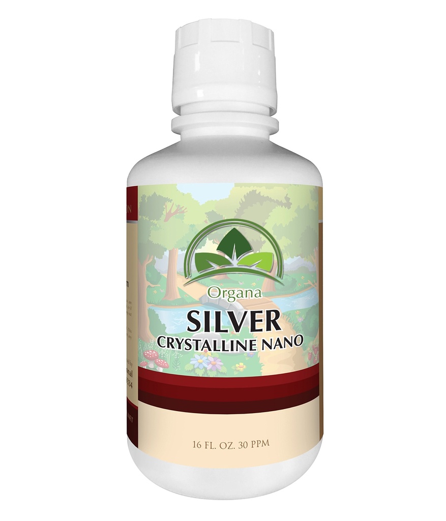 Organa Crystalline Nano Colloïdal Argent - Ultra Pure Argent Liquide pour Imune Support - Ultime Solution de Supplément Bio Active - Plata Coloïdal - 16 Onces - 30 PPM