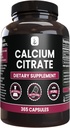 Ingrédients originaux purs Citrate de calcium (365 Capsules), Pas de Magnésium ou de Rice Fillers, Toujours Pure, Verified Lab