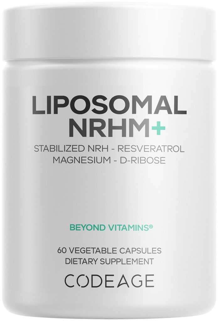 Codeage Liposomal NRHM+, NRH 300mg, Resveratrol, Quercetin, 60 Capsules