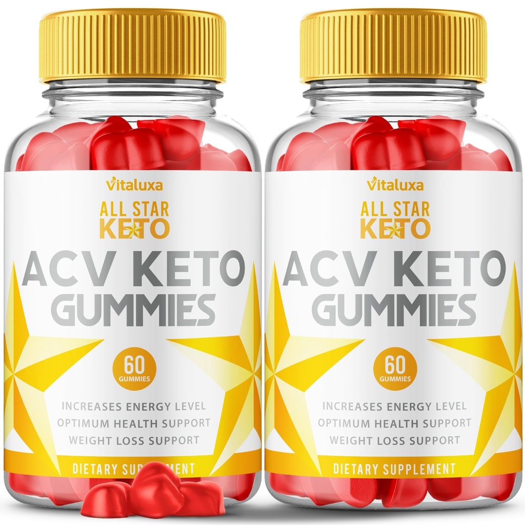 (2 Pack) All Star Keto ACV Gummies, Allstar Keto Gummies Advanced Loss Supplement Support Management ACV+BHB Formula, AllStarKeto Wait Premium Vitamin Blend Max Strength Energy for Men Women (120 Ct)