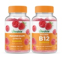 Magnésium vivable + vitamine B12, Gummies Bundle - Grande dégustation, supplément de vitamine, sans gluten, sans OGM, gummy à croquer