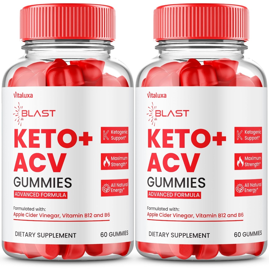 (2 packs) Gummées de céto-CVA, céto-Blast Keto+ACV Supplément de vitamine avancé Max Strength 1000MG Premium Formule de support de gestion, KetoBlast KetoACV Gomitas ingrédients naturels énergie (120 Ct)