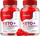 ActivLife Gummies Keto ACV - Vie active Gummies de vinaigre de cidre de pomme Keto, ActivLife Keto + ACV Gestion du poids Gummies ActiveLife Advanced 1000mg Formule (2 Pack - 120 Gummies)