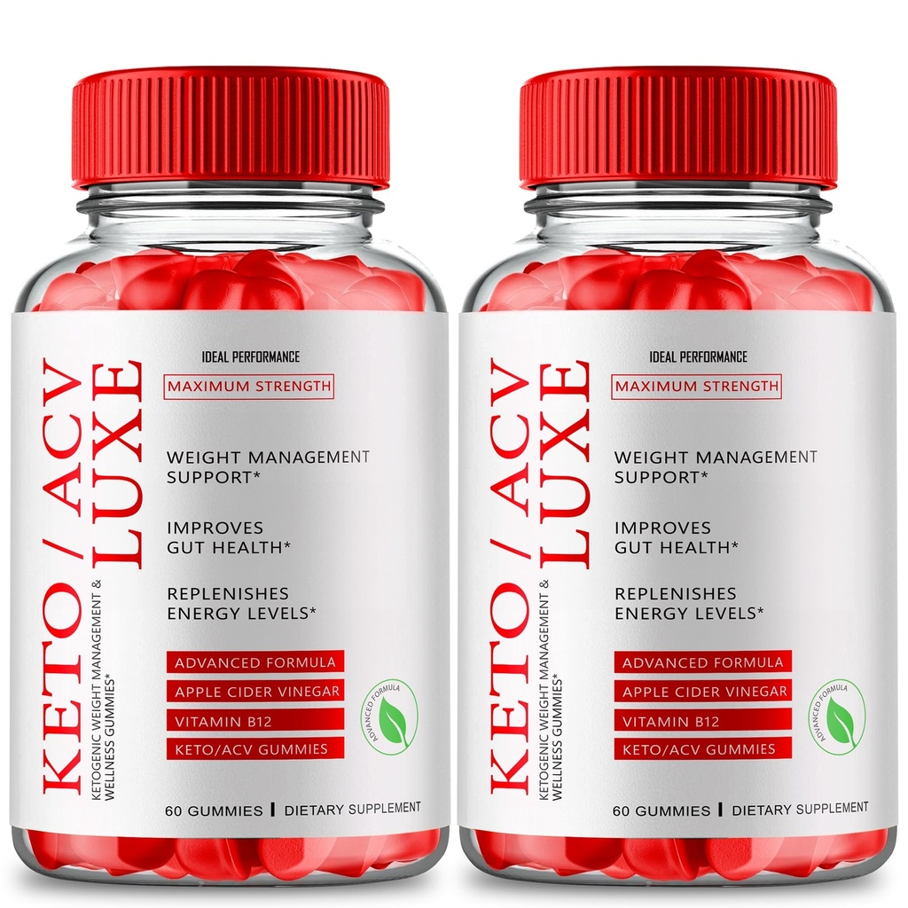 Keto Luxe + Gummies, Keto Luxe ACV Keto Supplement Gummies - Maximum Strength, Keto+ ACV Gummys, All Natural Support Formula Keto+ACV Advanced Formula, Keto Luxe Gummy Reviews (2 Pack)
